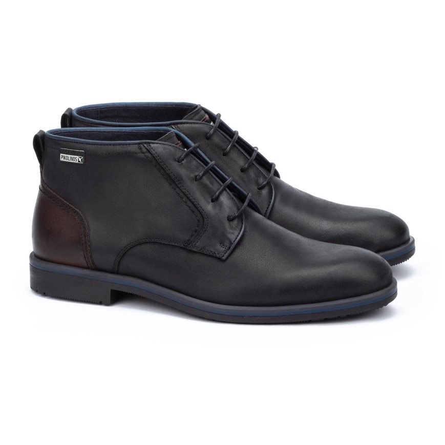 Men's Pikolinos LEON Ankle Boots Black | NZ Y735A19